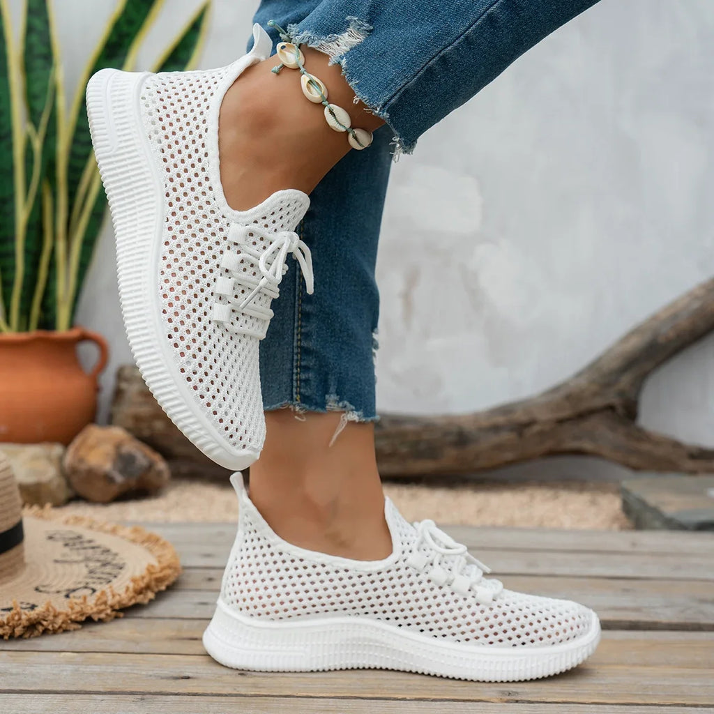 Women's Breathable Mesh Sneakers,  Slip-On Casual Shoes for Summer, Soft-Soled Non-Slip Daily Walking and Commuting Shoes