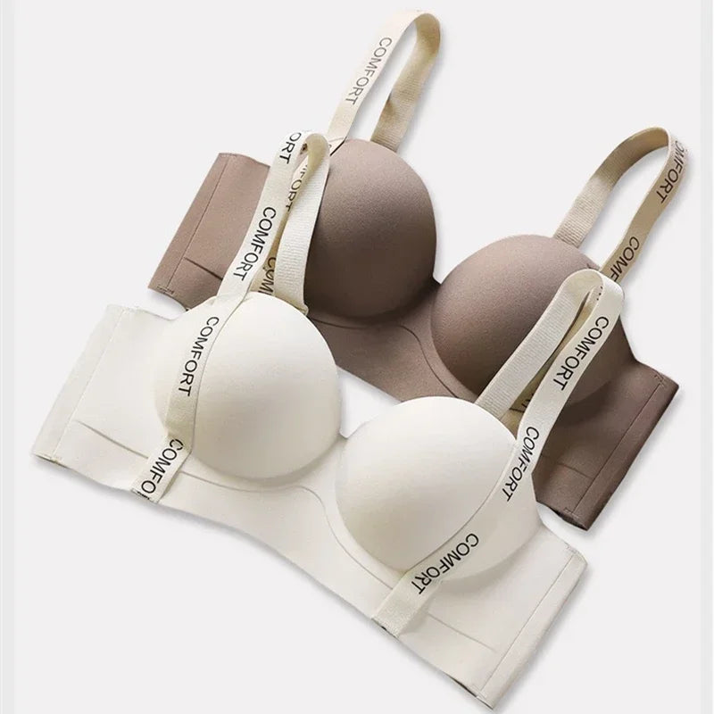 Push Up Bra for Small Breasts Seamless Lift Adjustable Bralette Anti Sag Ringless Design Back Beauty Enhancer 24H Comfort