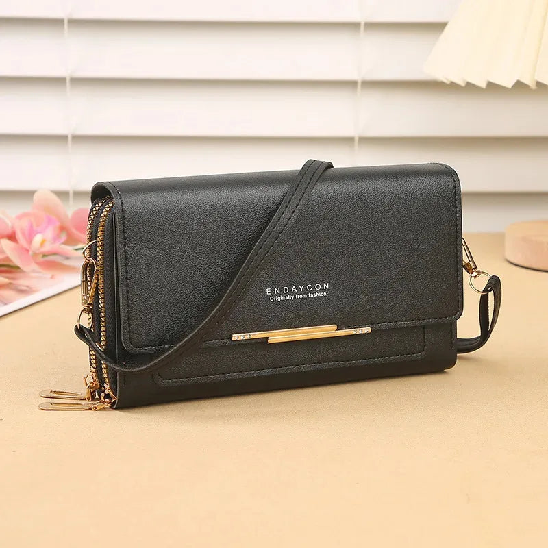 Women’s Mid-Size Wallet Bag – Convertible Shoulder Clutch with Coin Pocket, Multifunctional Design