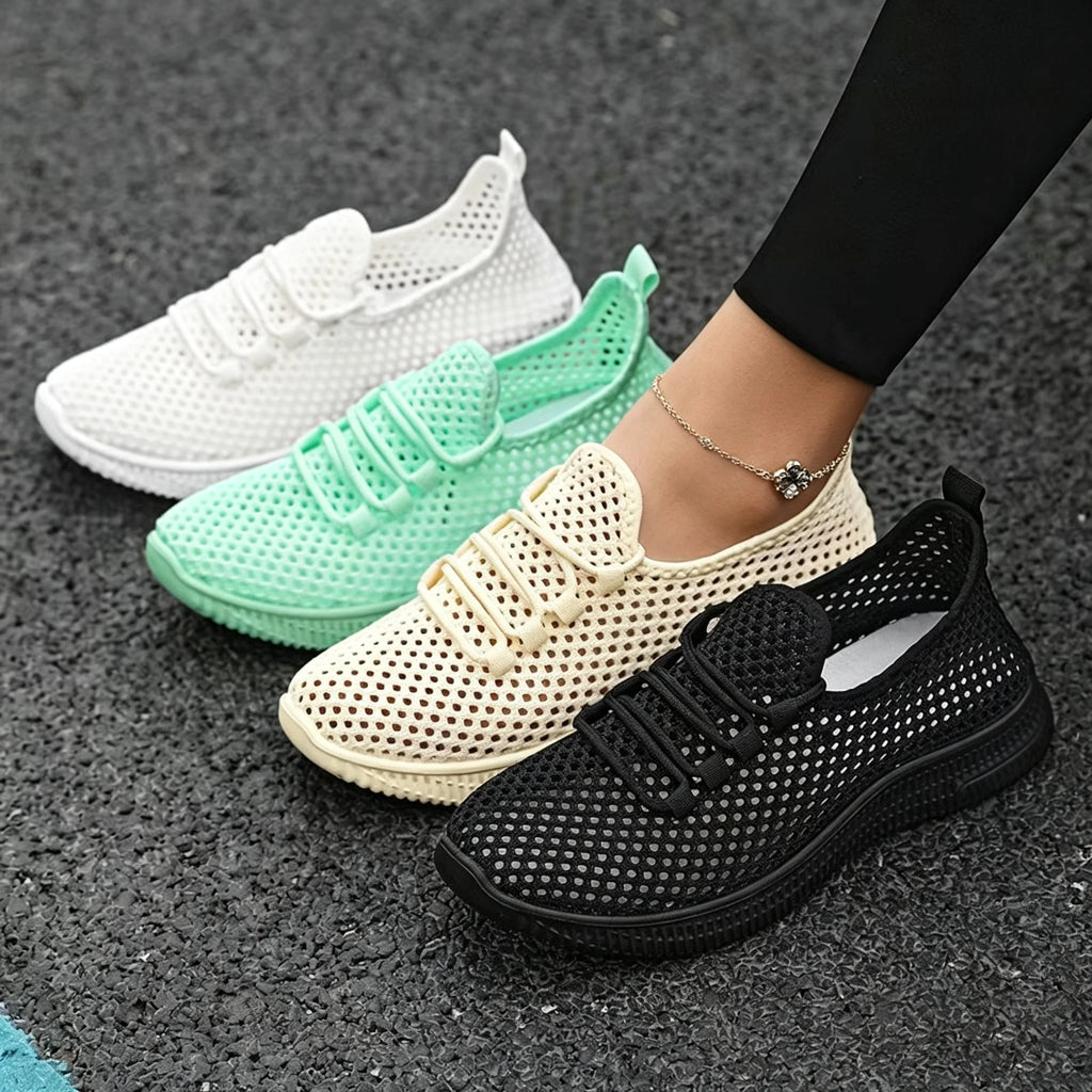 Women's Breathable Mesh Sneakers,  Slip-On Casual Shoes for Summer, Soft-Soled Non-Slip Daily Walking and Commuting Shoes
