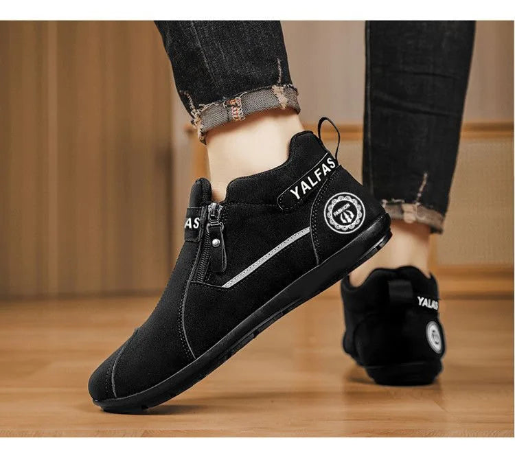 2026 New Autumn Winter Men Casual Shoes Lightweight Slip On Sneakers Flat Work Shoes Loafers