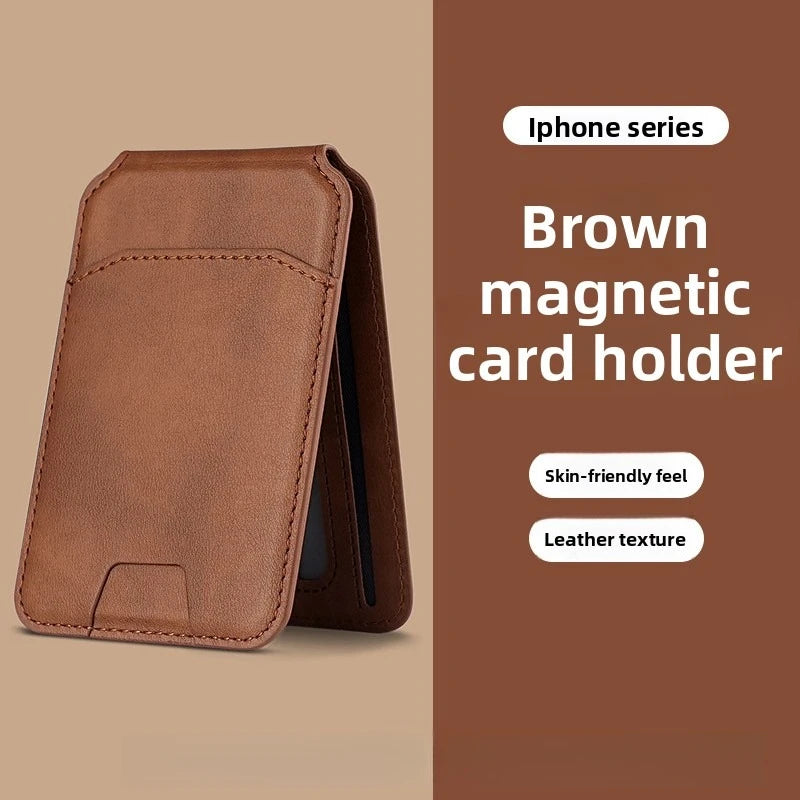 Luxury Strong Magnetic Leather Vertical Card Solt Credit ID Mobile Phone Back Pocket Wallet Case Phone Stand Shockproof Cover