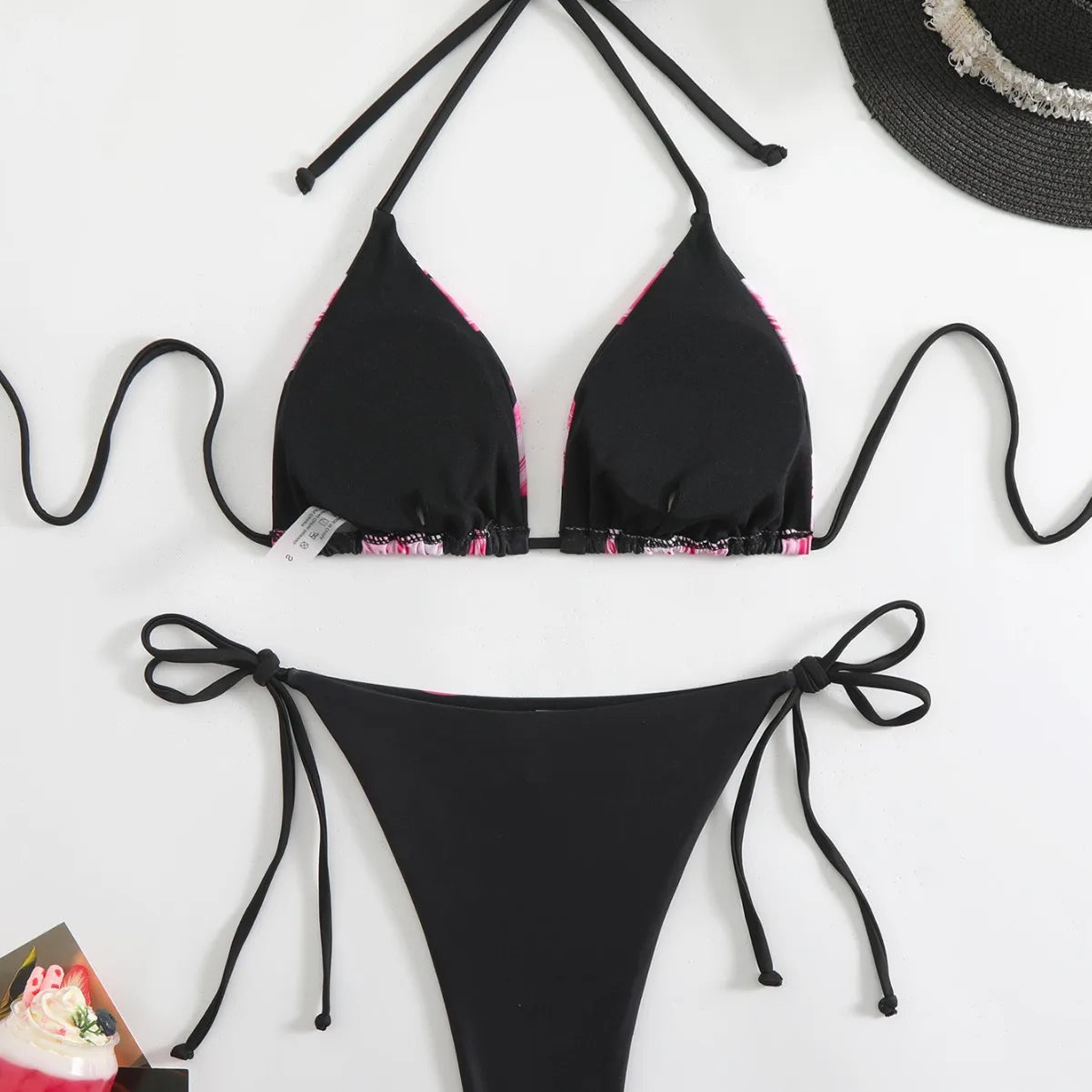 Sexy Bikini Retro Print Tropical Skirted Three-Piece Beachwear Strapless Strap-On Swimsuit Female Adult High Elasticity Backless