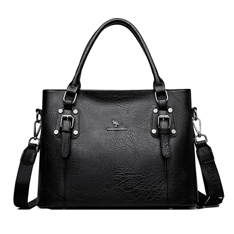 Genuine Brand Soft Pu Leather HandBags Designer Top-Handle Bags Shoulder Crossbody Bags for Women Large Capacity Casual Tote Sac