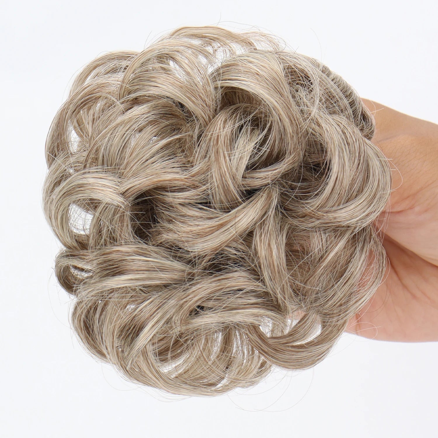 Synthetic Chignon Messy Bun Claw Clip in Hair Piece Wavy Curly Hair Bun Ponytail Extensions Scrunchie Hairpieces for Women