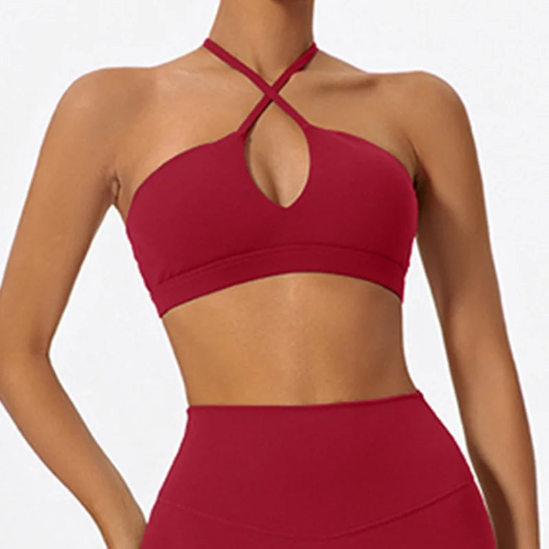 Hearuisavy Summer Gym Top Women Training Yoga Clothes Stretch Sports Underwear Fitness Workout Cross Yoga Bra Sexy Sports Bra