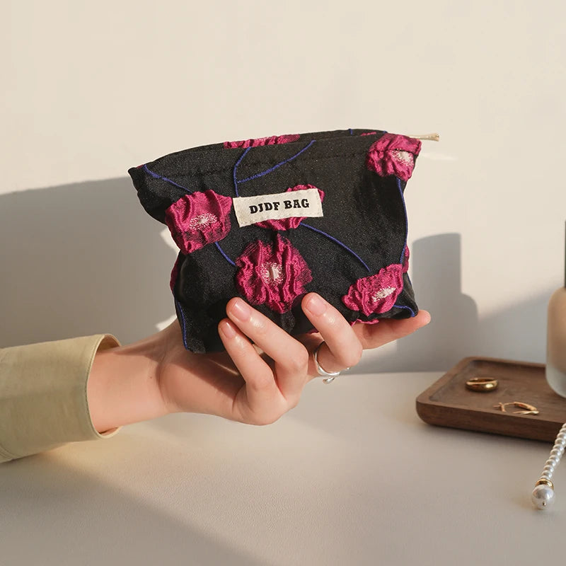 Purple Charm women's makeup bag by Hotfashionitems, stylish cosmetic organizer pouch with multiple compartments for beauty essentials.