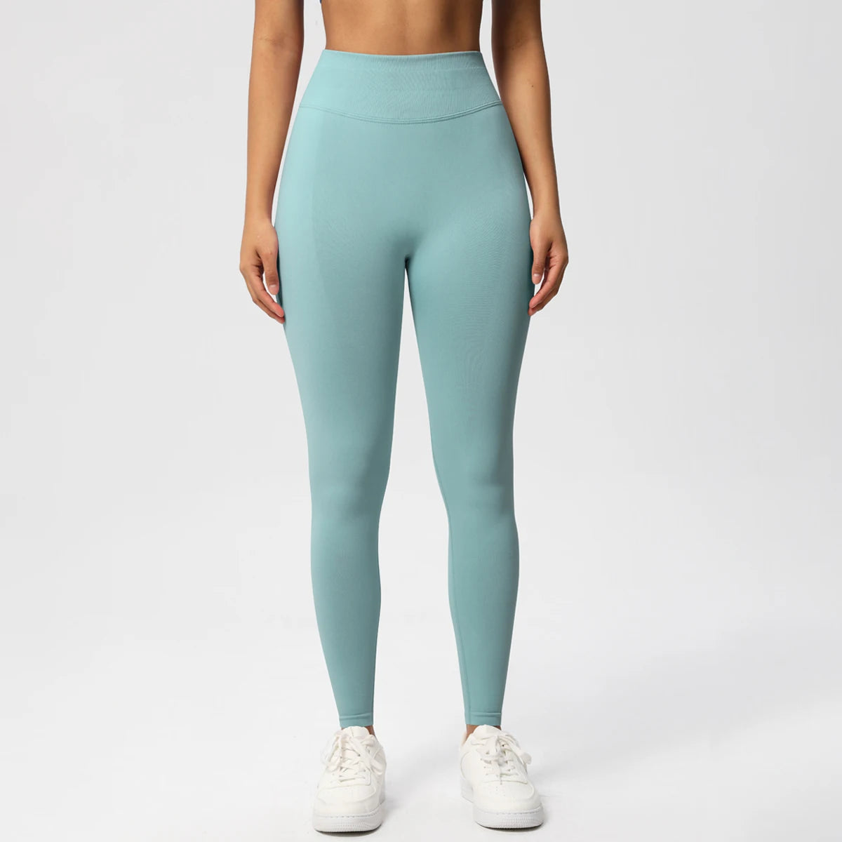 Women's Solid High Waist Sports Leggings, HighStretch Seamless Yoga Leggings, LadiesSportswear for Indoor Outdoor Wear