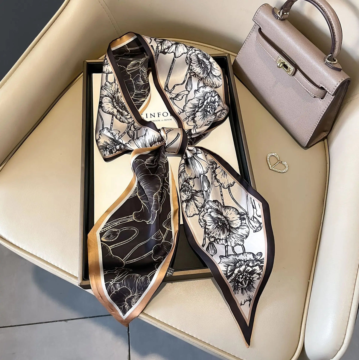 Luxury Long Neckerchief Skinny Hair Bands Women Silk Scarfs Fashion Headbands Bag Scarves Print Hairband Neck Scarf For Ladies