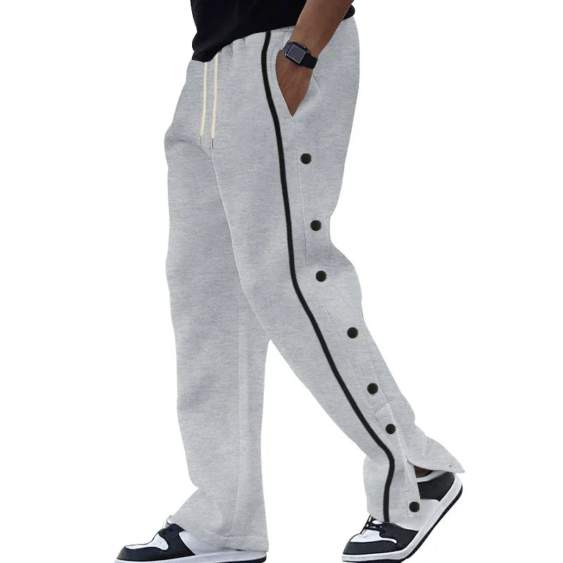 Spring and Autumn New Jacquard Long Pants Single breasted Patchwork Loose Large Casual Pants Versatile Sanitary Pants