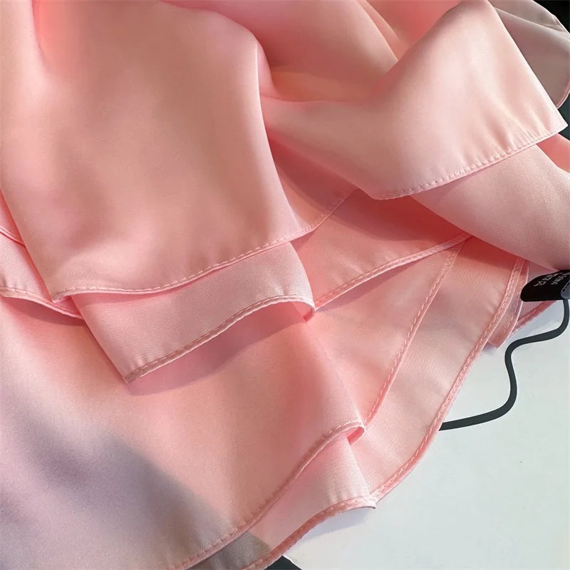 Plain Solid Basic Design 100% Silk Feeling Scarf for Women 180x90cm Shawl Wrap Luxury Female Hijab Headband Foulard Beach Stoles