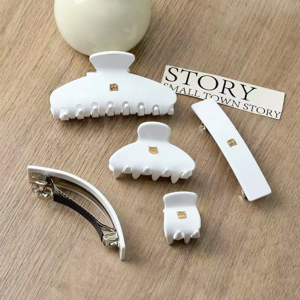 Korean Version of Letter B Hairpin Acetic Acid Arc Grab Clip Girl High Ponytail Premium Hair Accessories Crab Hair Claws