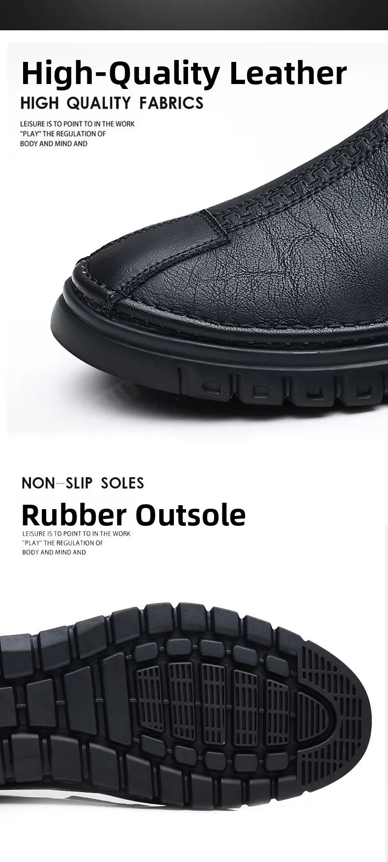 Men's Casual Breathable Leather Surface Shoes Soft Bottom Fashion Business Shoes for Middle-Aged And Elderly Fathers