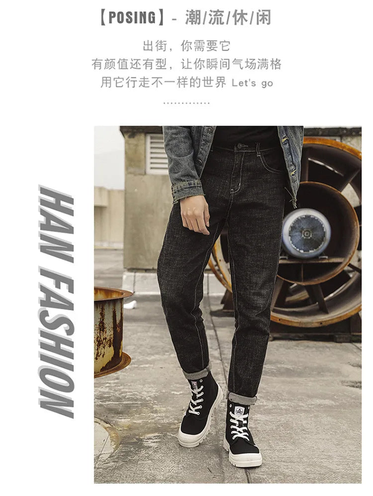 Canvas Shoes Men Boots Leisure High Top Ankle Boots Male Flat Footwear Military Boots Couple Shoes Casual Spring Autumn Boots