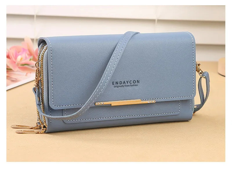Women’s Mid-Size Wallet Bag – Convertible Shoulder Clutch with Coin Pocket, Multifunctional Design