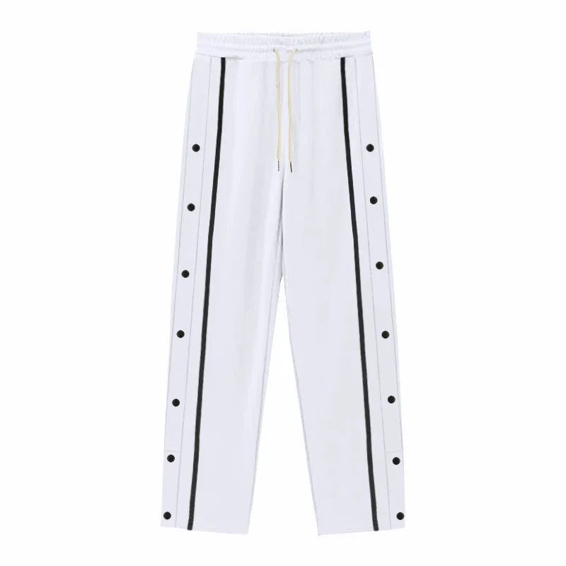 Spring and Autumn New Jacquard Long Pants Single breasted Patchwork Loose Large Casual Pants Versatile Sanitary Pants