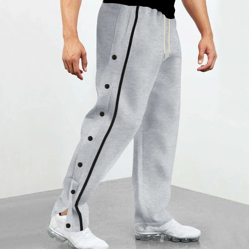 Spring and Autumn New Jacquard Long Pants Single breasted Patchwork Loose Large Casual Pants Versatile Sanitary Pants