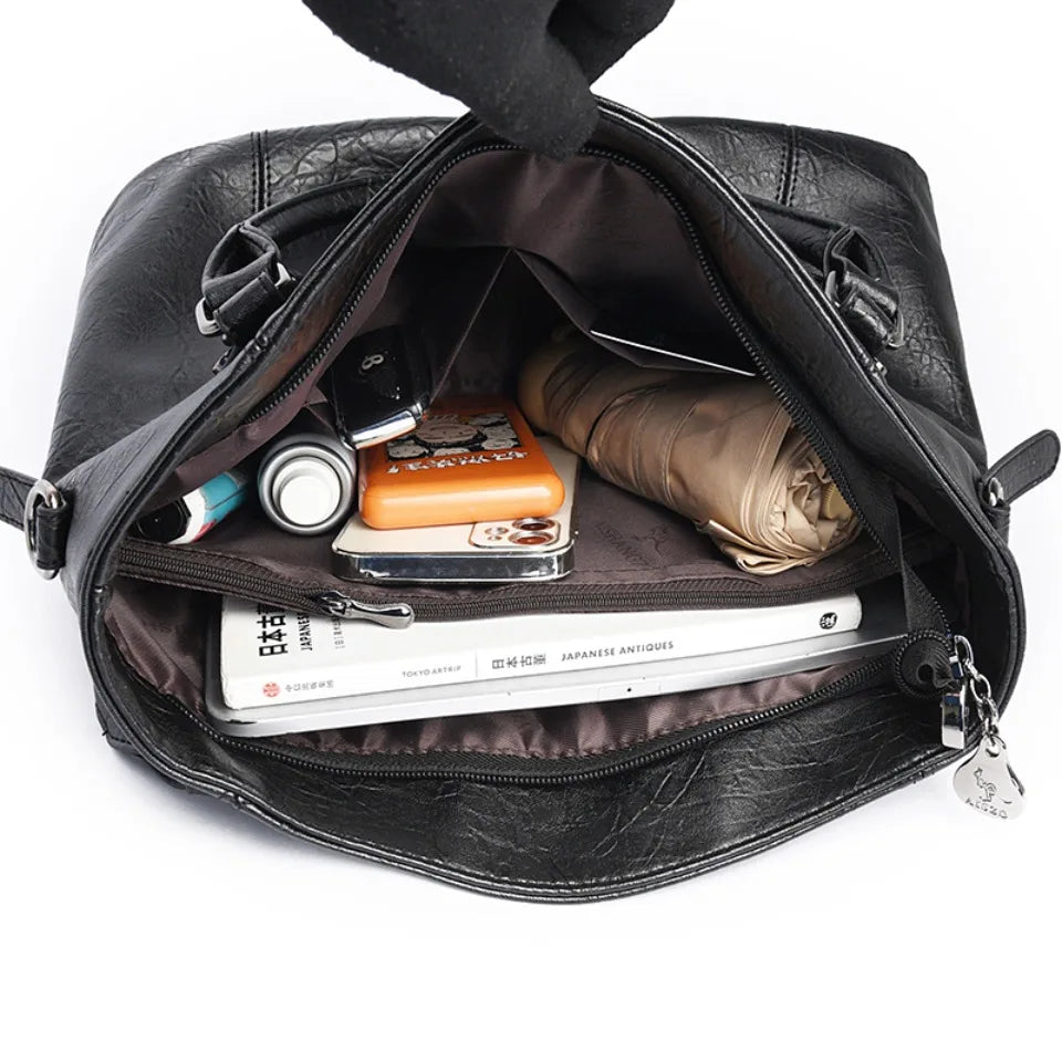 Genuine Brand Soft Pu Leather HandBags Designer Top-Handle Bags Shoulder Crossbody Bags for Women Large Capacity Casual Tote Sac
