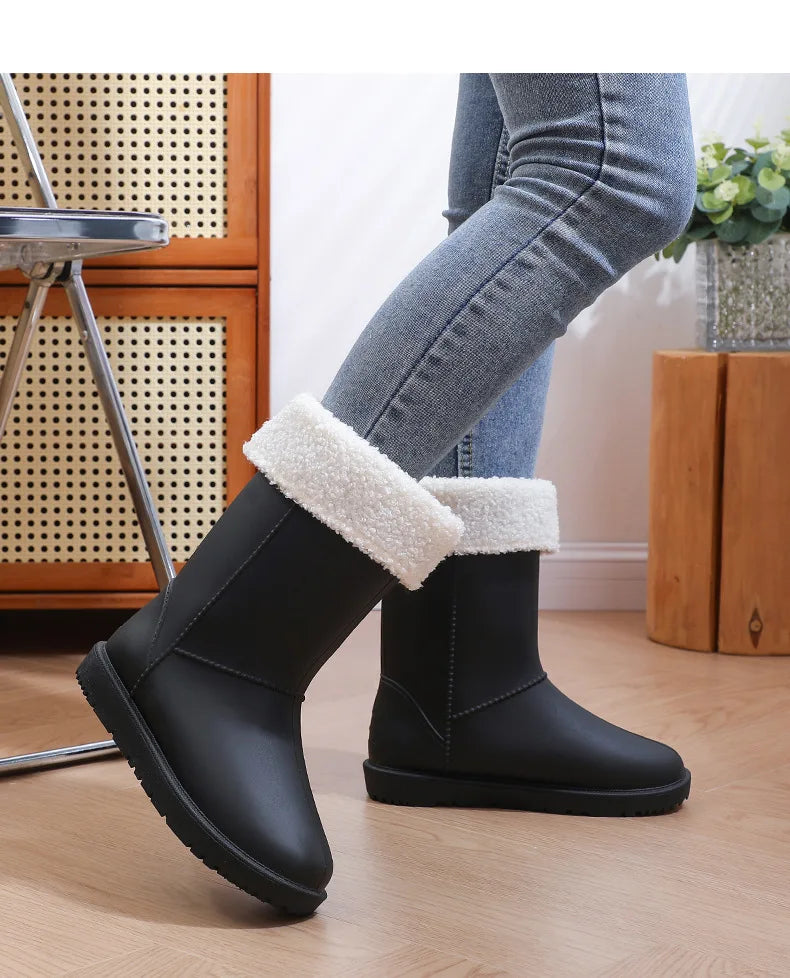 2025 New Women's Fashionable Low-Cut Soft-Soled Anti-Slip Rain Boots Waterproof Comfortable PVC Material for All Seasons