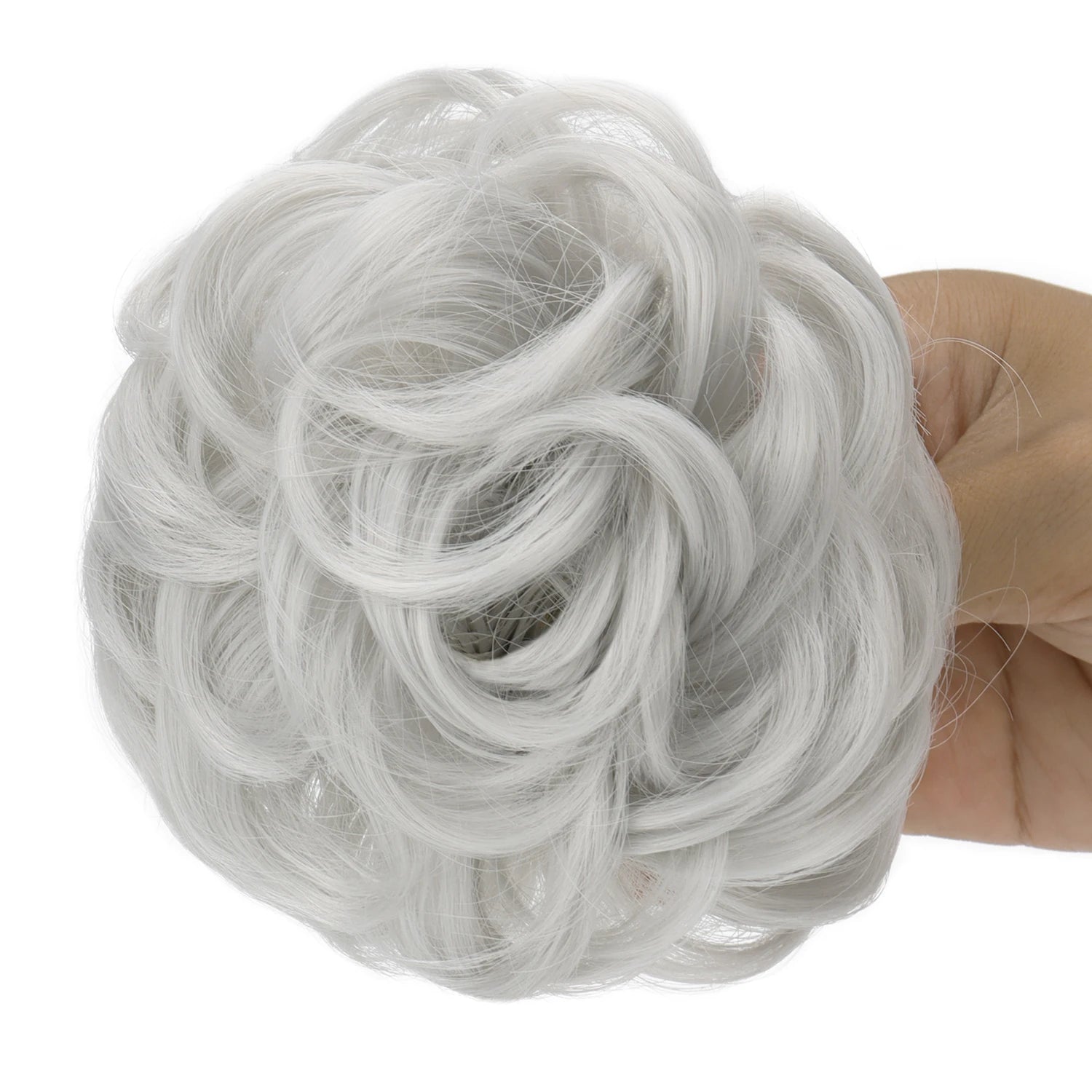 Synthetic Chignon Messy Bun Claw Clip in Hair Piece Wavy Curly Hair Bun Ponytail Extensions Scrunchie Hairpieces for Women