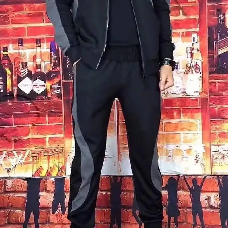 Sports Suit Men's Spring and Autumn Loose Large Size Casual Running Trend Suit