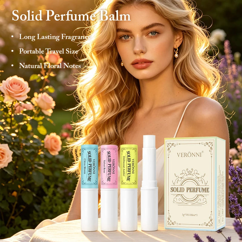 3Pcs/Box Solid Woman Body Pheromone Perfume Solid Balm Long Lasting Fragranc Light Fragranc Portable Solid Perfume Balm