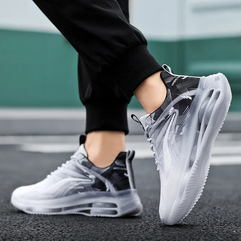 Men's Fashion Basketball Shoes Air Cushions Running Shoes for Men Comfortable Non-Slip Breathable Shock-Absorbing Sports Shoes