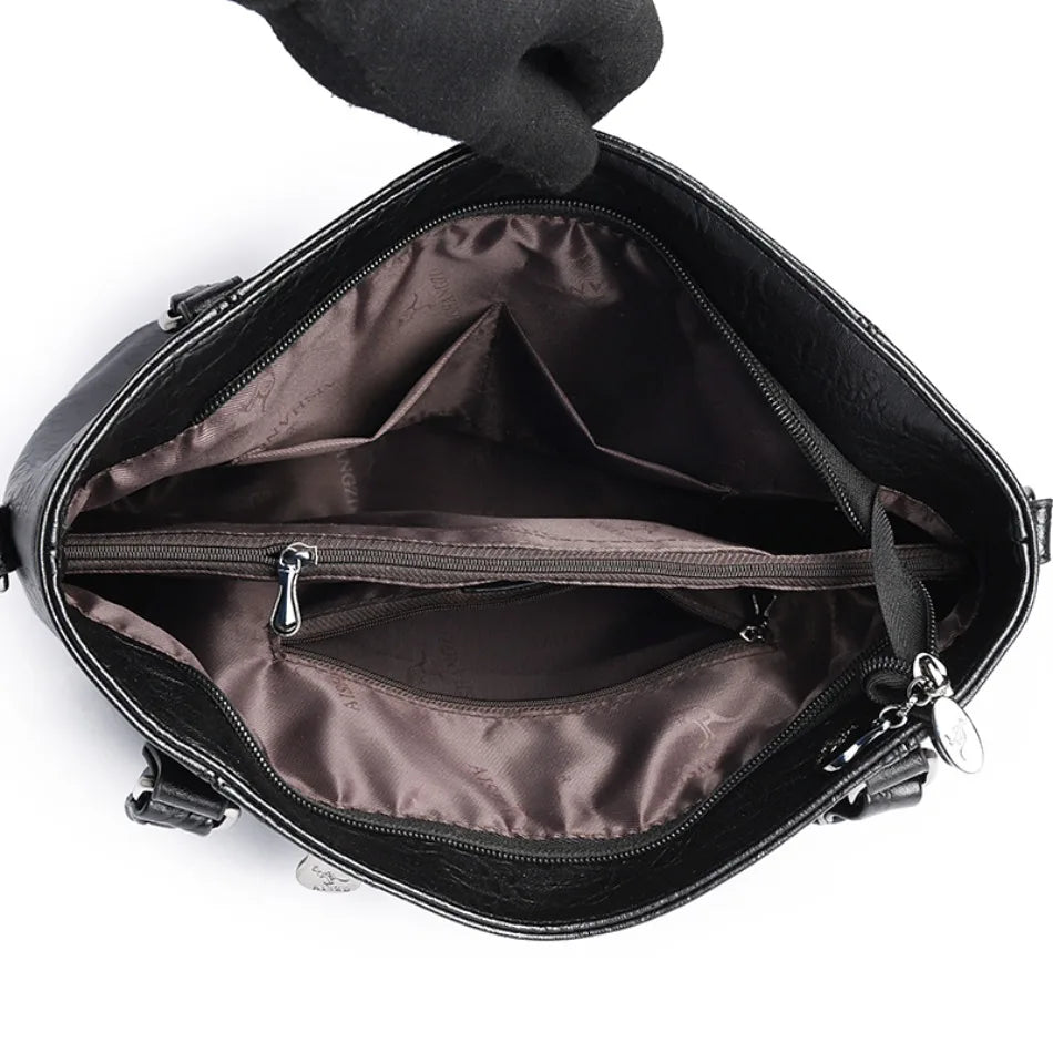 Genuine Brand Soft Pu Leather HandBags Designer Top-Handle Bags Shoulder Crossbody Bags for Women Large Capacity Casual Tote Sac