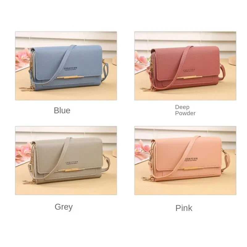 Women’s Mid-Size Wallet Bag – Convertible Shoulder Clutch with Coin Pocket, Multifunctional Design