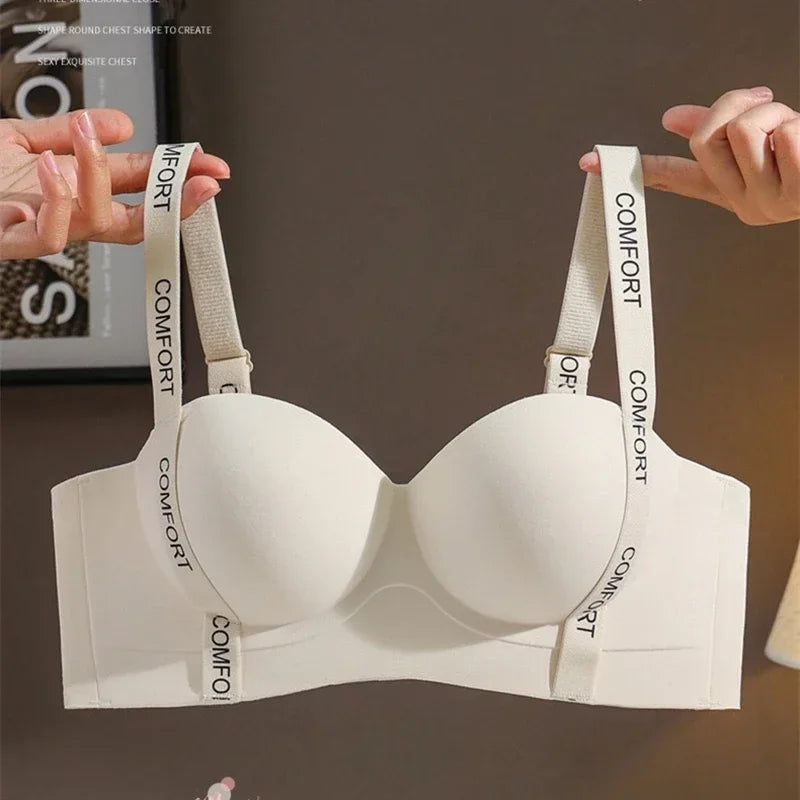 Push Up Bra for Small Breasts Seamless Lift Adjustable Bralette Anti Sag Ringless Design Back Beauty Enhancer 24H Comfort