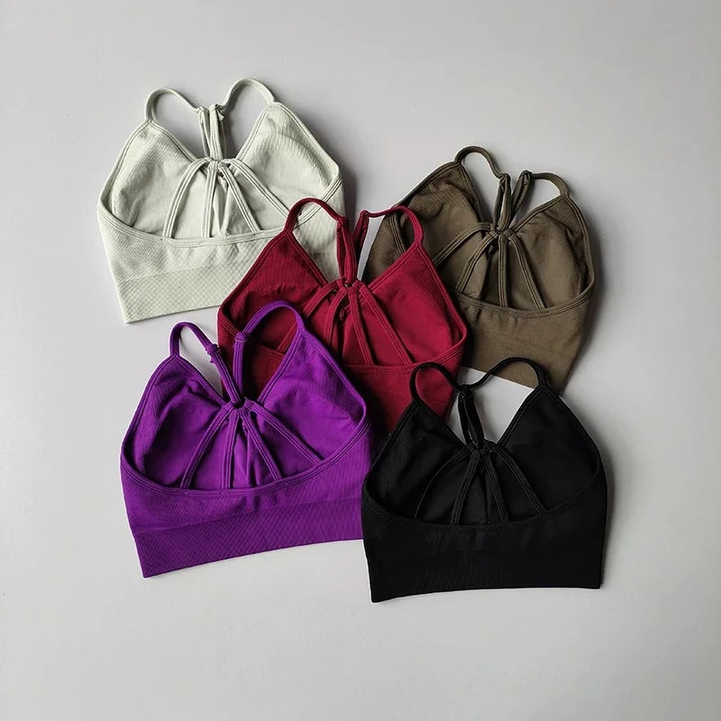 Seamless Yoga Set Padded Push Up Bra High Waist Butt Lift Leggings Breathable Gym Workout Suit