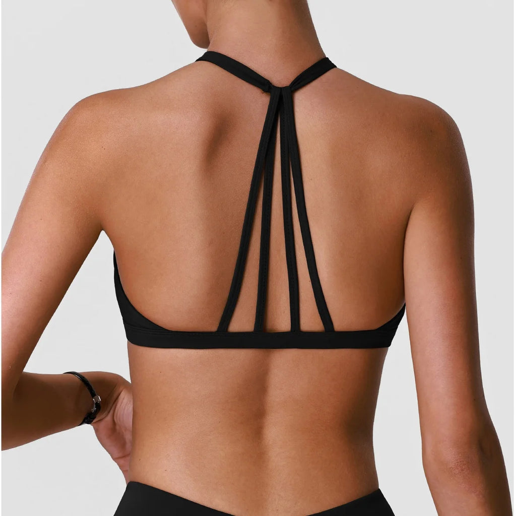 sm2631 High Strength Shockproof Sports Bra Sexy Halter Beautiful Back Quick Dry Women Running Fitness Yoga Bra With Chest Pad