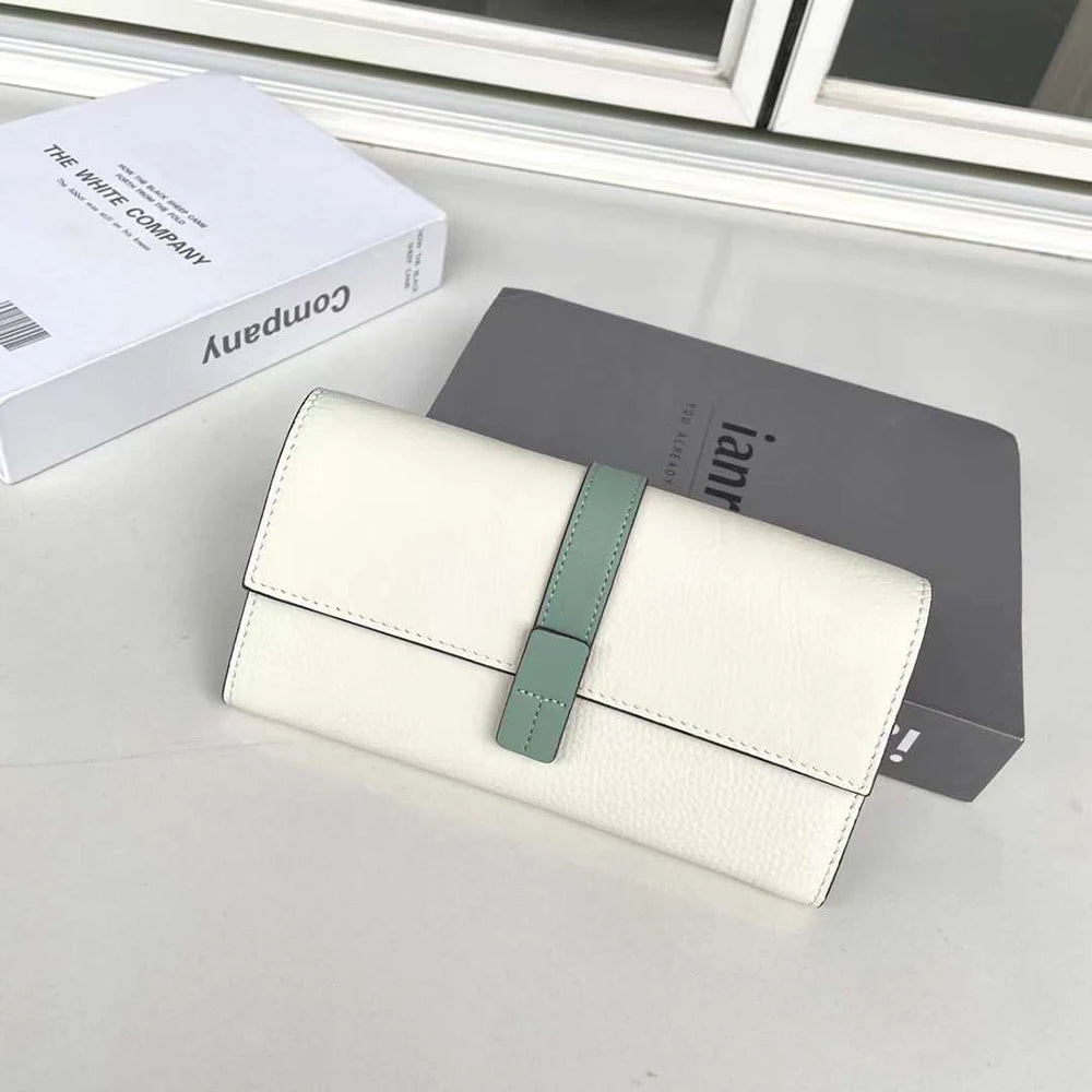 Luxury Genuine Leather Women Long Wallet Custom Name Female Card Holder Clutch Bag Fashion New Personalize Initials Purse Wallet