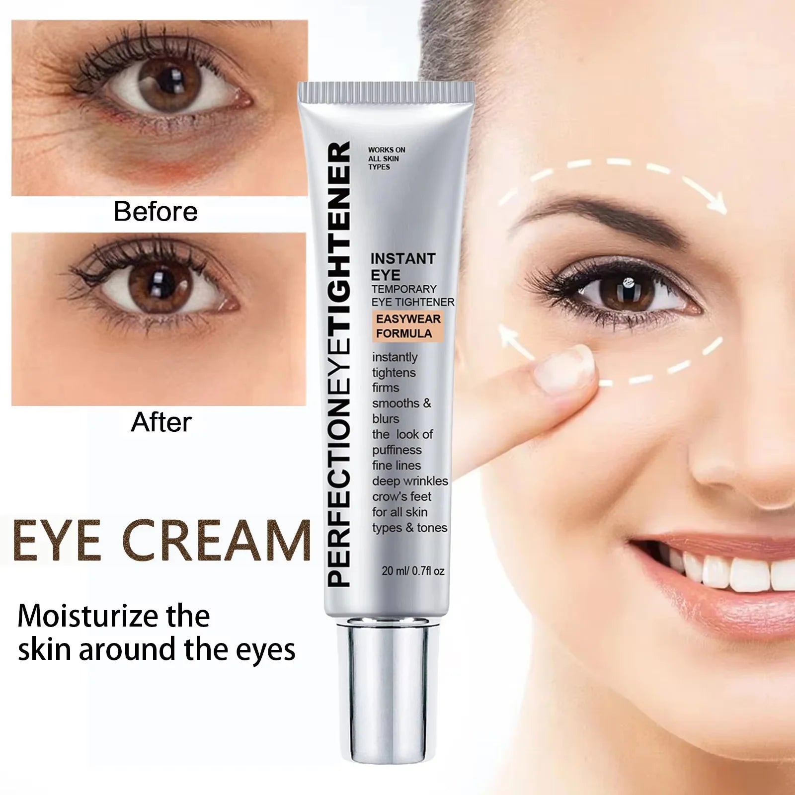 Instant Firm Eye Tightener Cream Lightens Fine Lines Dark Circles Reduces Puffiness Eye Cream Lifting Nourishing Eye Care Cream