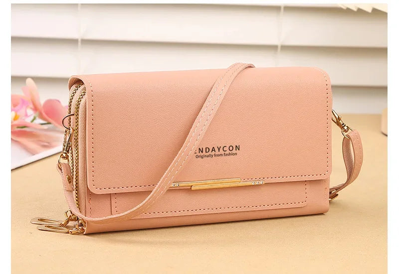 Women’s Mid-Size Wallet Bag – Convertible Shoulder Clutch with Coin Pocket, Multifunctional Design