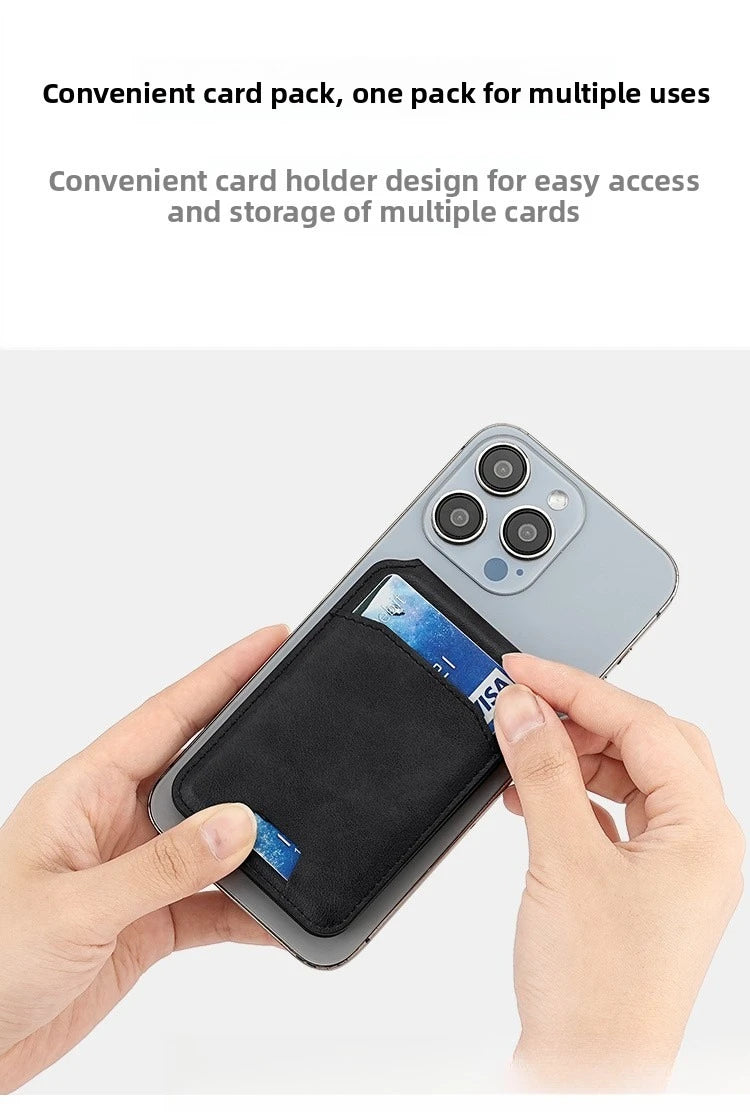 Luxury Strong Magnetic Leather Vertical Card Solt Credit ID Mobile Phone Back Pocket Wallet Case Phone Stand Shockproof Cover