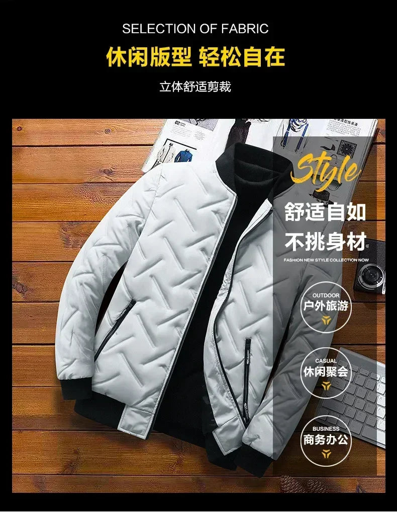 New 2024 Autumn Winter Jacket Men Cotton Padded Jacket Korean Streetwear Casual Jacket Men Fashion Clothing Male Warm Coats 5XL