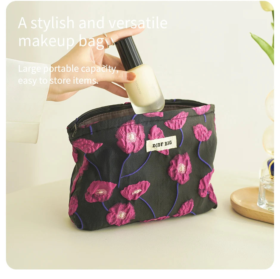 Purple Charm Women's makeup bag from Hotfashionitems, stylish cosmetic organizer pouch with a sleek design and spacious interior.