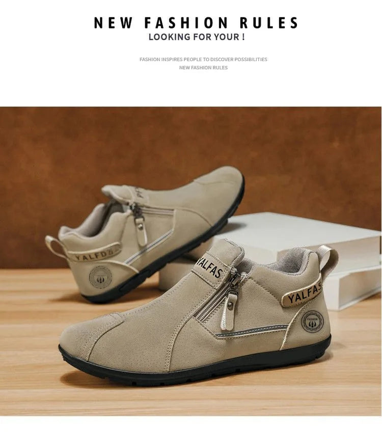 2026 New Autumn Winter Men Casual Shoes Lightweight Slip On Sneakers Flat Work Shoes Loafers