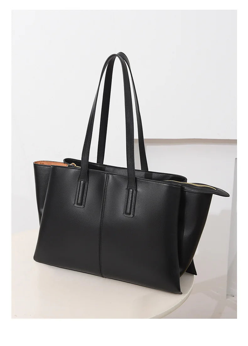 Women's Handbag, High-End Fashion Shoulder Bag, Simple Solid Color Casual Bag, Commuting and Shopping Tote Bag, Large Capacity Tote Bag