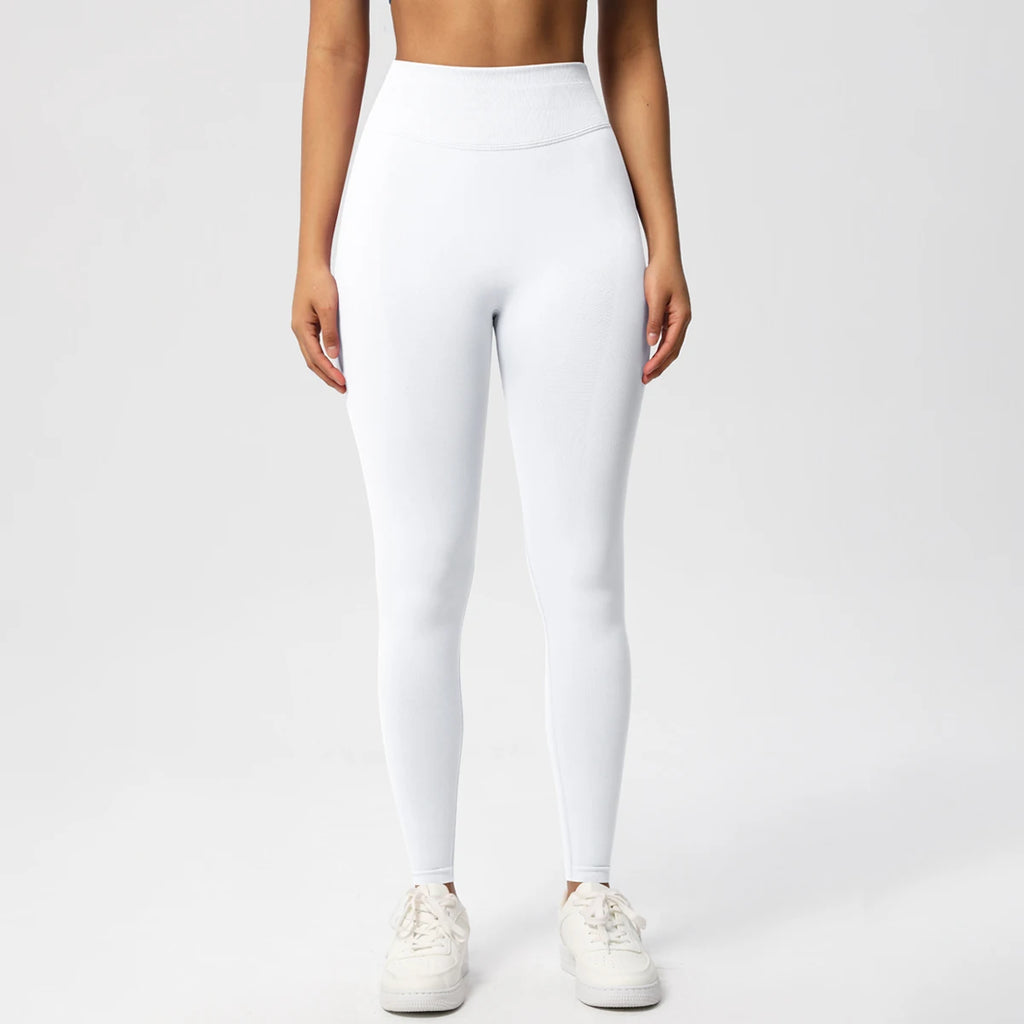 Women's Solid High Waist Sports Leggings, HighStretch Seamless Yoga Leggings, LadiesSportswear for Indoor Outdoor Wear