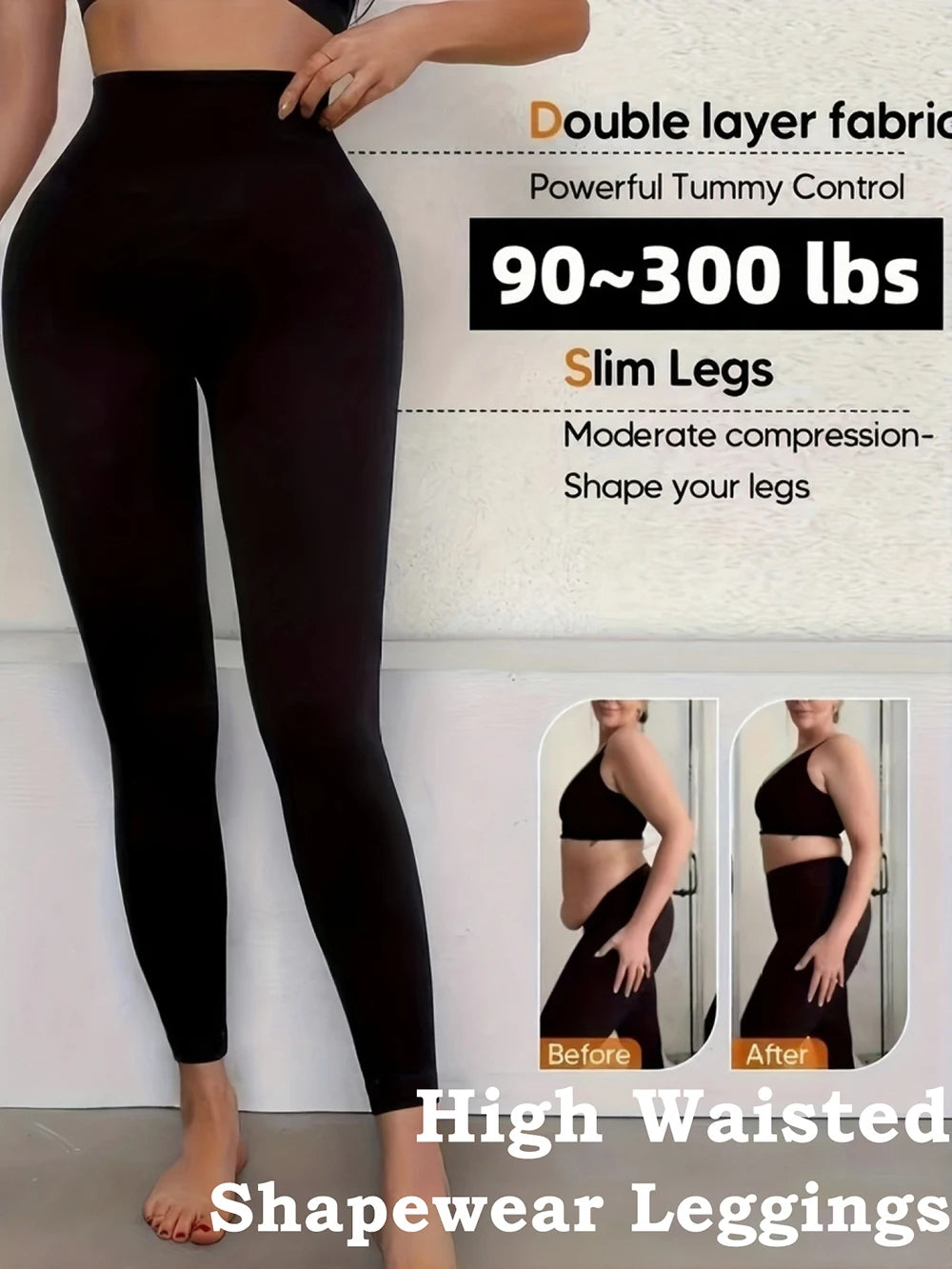 High Waisted Tummy Control Compression Shapewear Leggings For Women Butt Lifting Yoga Pants Body Shaper Footless Tights