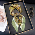 70cm Pink Floral Silk Scarf for Women Simulated Silk Fresh and Elegant Versatile Headwear Clothing Bags and Square Scarf