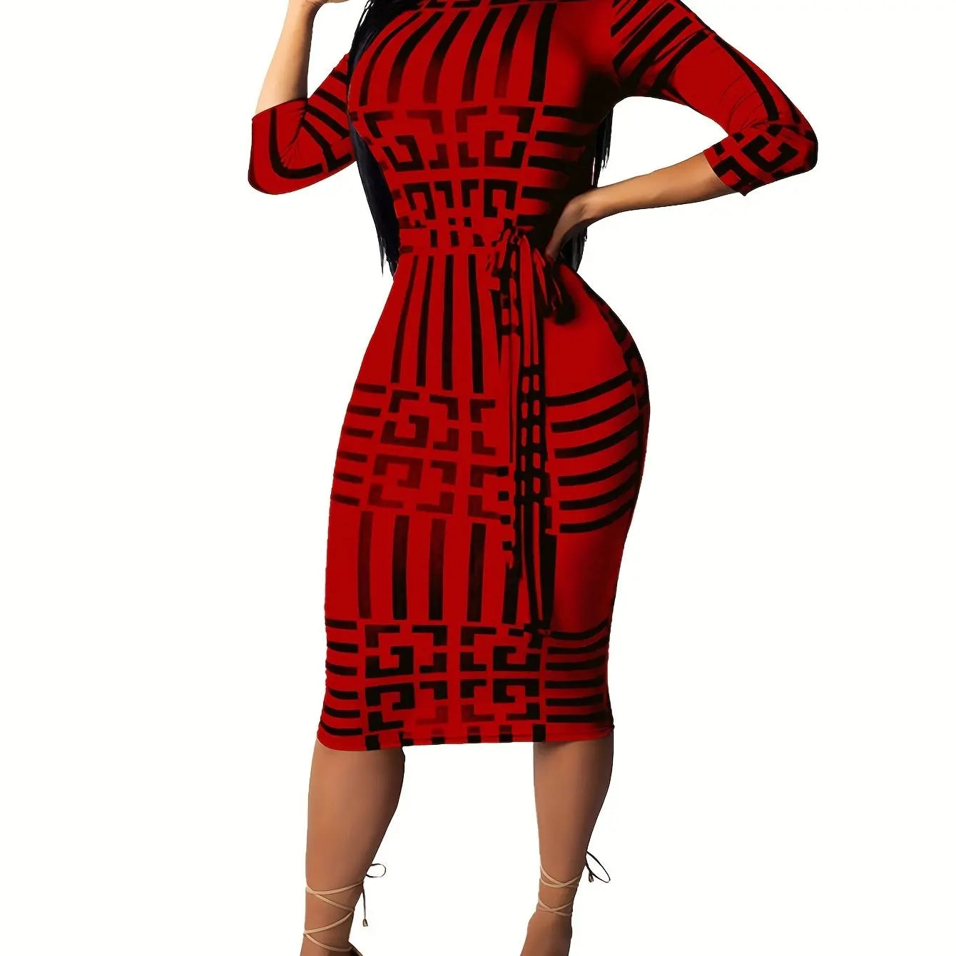 Fashion Women Spring Fall Elegant Dress Long Sleeve Sexy Mini Bandage Dresses Letter Print Midi Dress