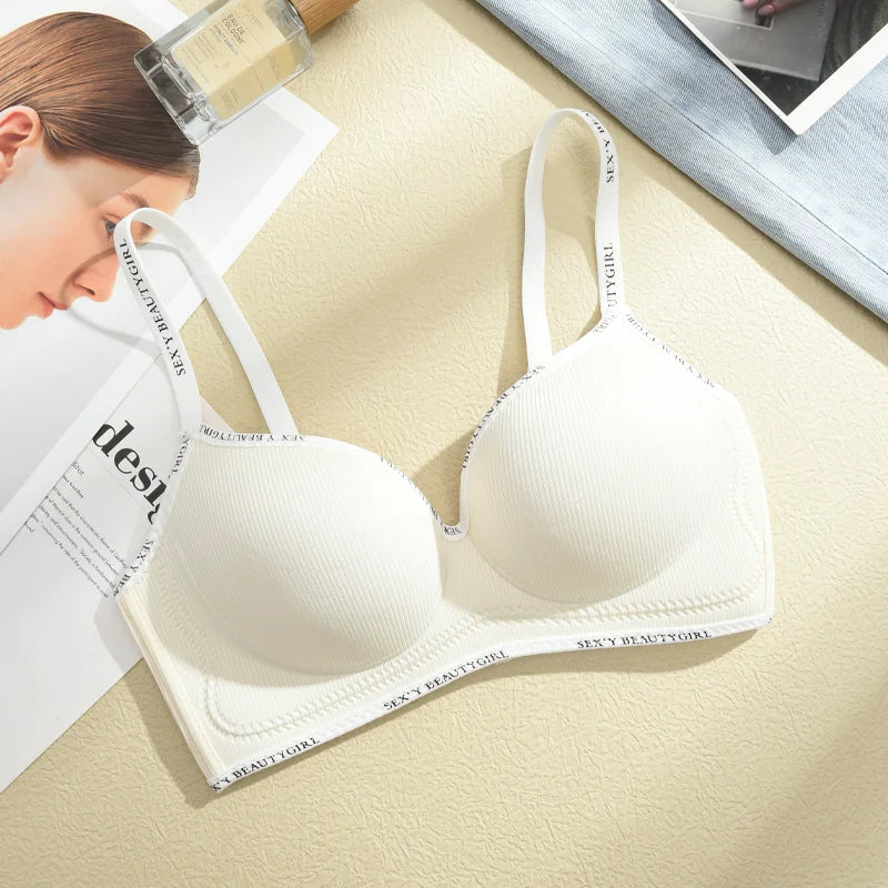 FINETOO Thickened Push-Up Bra for Women No Steel Padded Brassiere Anti-Sagging Underwear Sexy Backless Gather Bralette Lingerie
