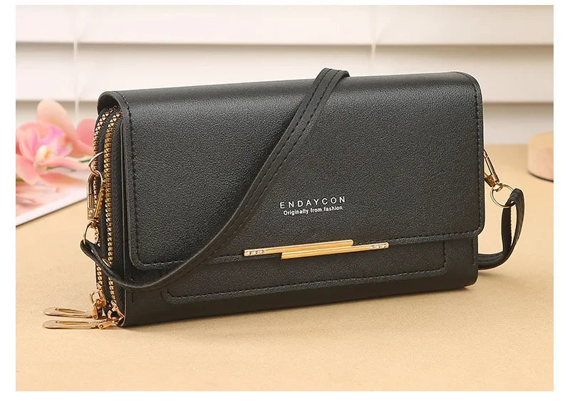 Women’s Mid-Size Wallet Bag – Convertible Shoulder Clutch with Coin Pocket, Multifunctional Design