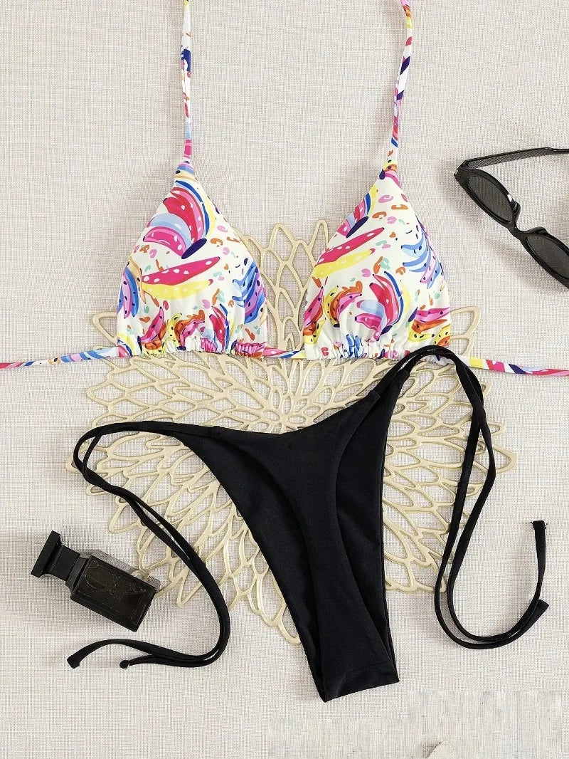 Bikini Set Print Swimsuit Beach Sexy Ladies Swimwear Seaside Vacation Bathing Suit Women Biquine Brasileiro Купальник Женский