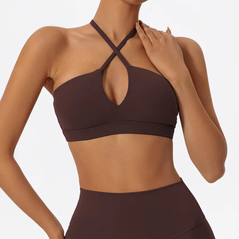Hearuisavy Summer Gym Top Women Training Yoga Clothes Stretch Sports Underwear Fitness Workout Cross Yoga Bra Sexy Sports Bra