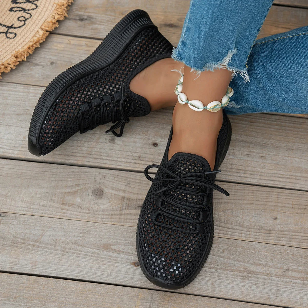 Women's Breathable Mesh Sneakers,  Slip-On Casual Shoes for Summer, Soft-Soled Non-Slip Daily Walking and Commuting Shoes