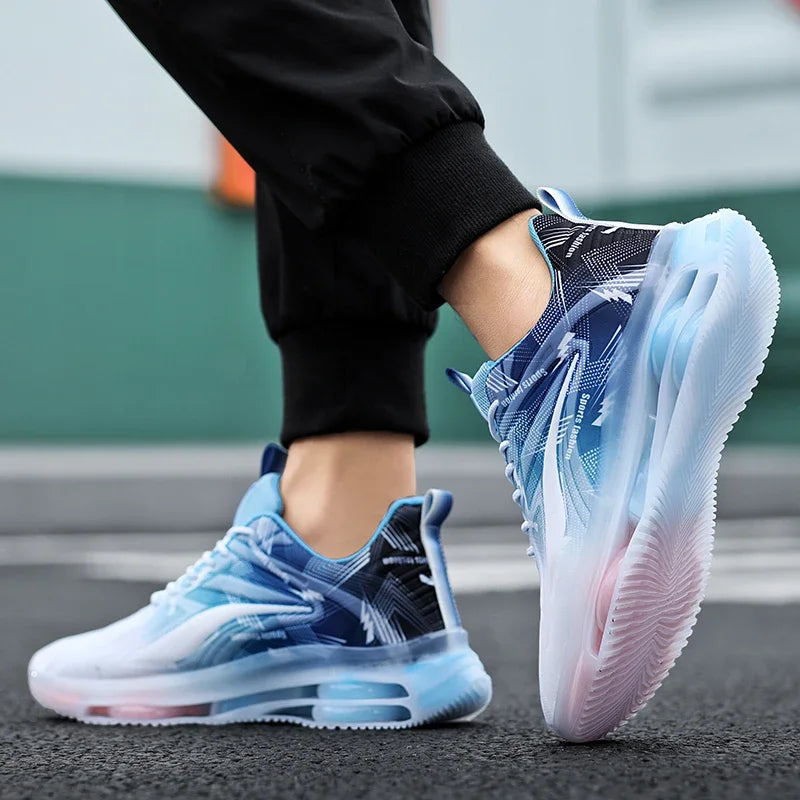 Men's Fashion Basketball Shoes Air Cushions Running Shoes for Men Comfortable Non-Slip Breathable Shock-Absorbing Sports Shoes